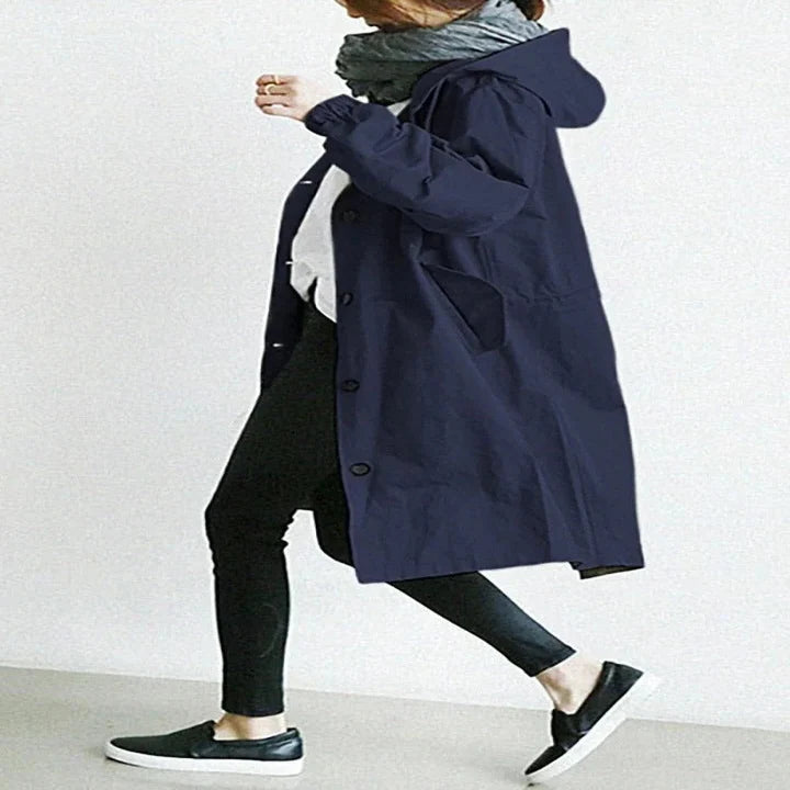 Women's Hooded Overcoat Water-Resistant Breathable Fabric & Tailored Fit