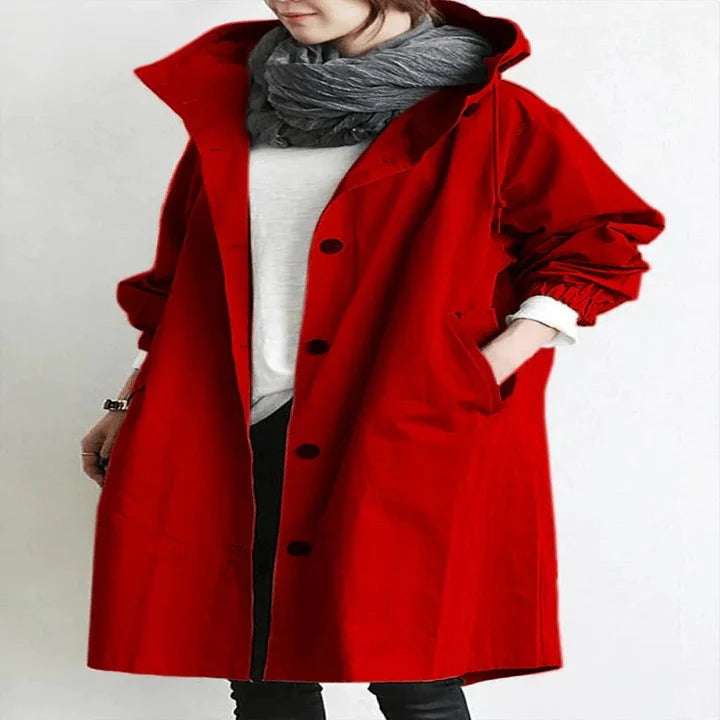 Women's Hooded Overcoat Water-Resistant Breathable Fabric & Tailored Fit