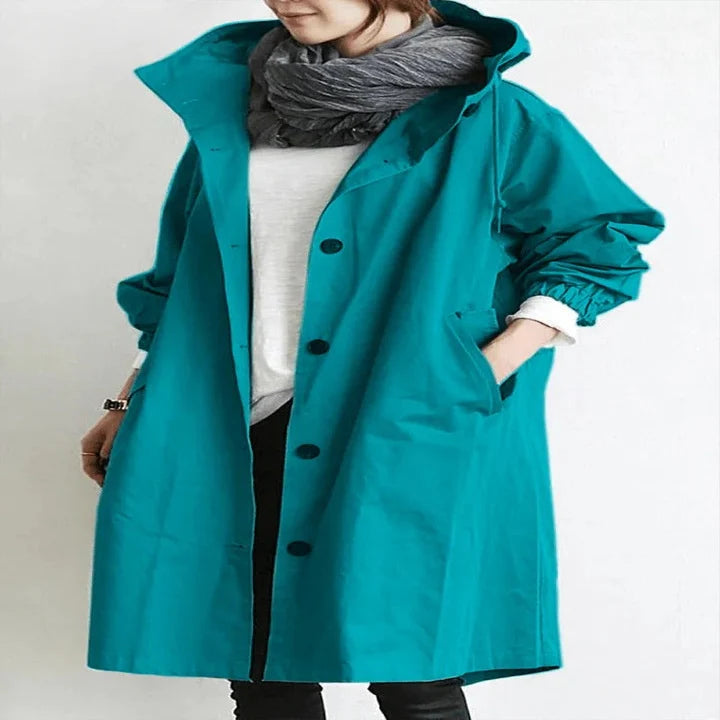Women's Hooded Overcoat Water-Resistant Breathable Fabric & Tailored Fit