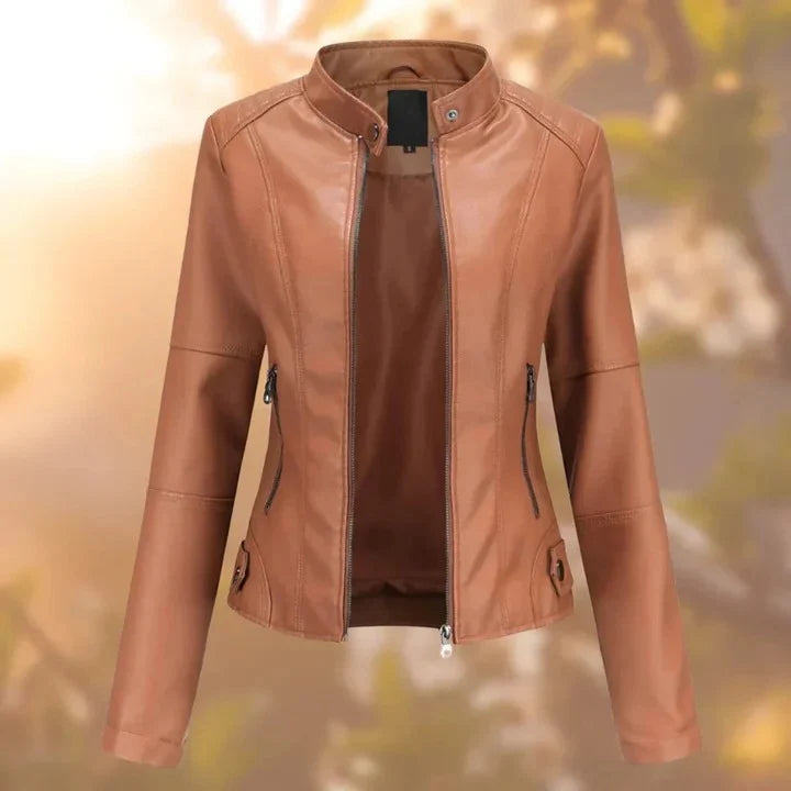 Women's Leather Jacket Custom-Fit & Structured Shoulders
