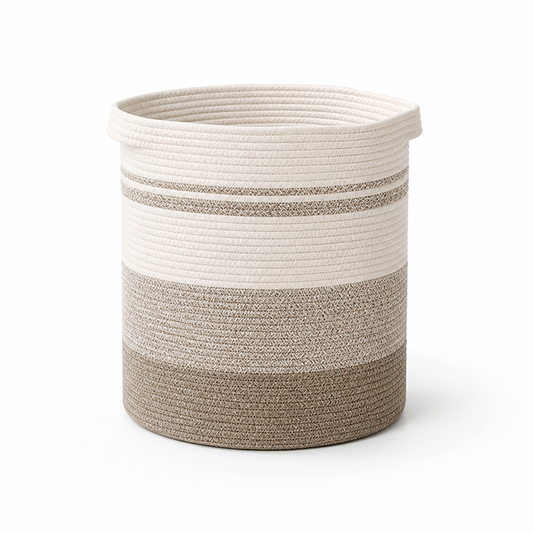 Women's Modern Striped Cotton Storage Basket