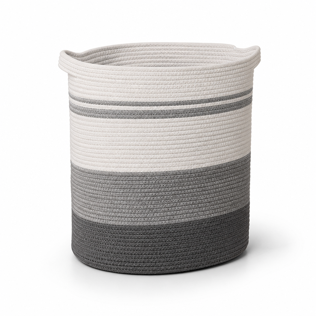 Women's Modern Striped Cotton Storage Basket