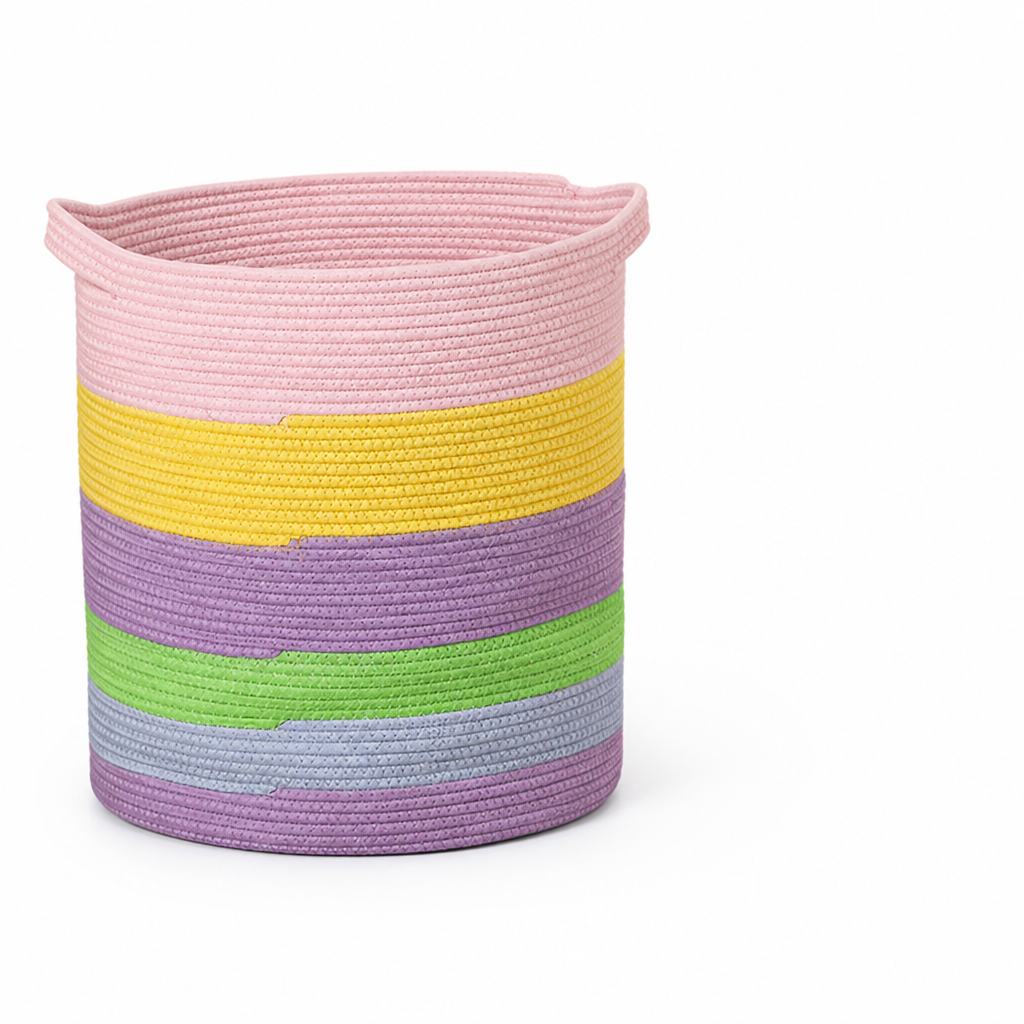 Women's Modern Striped Cotton Storage Basket