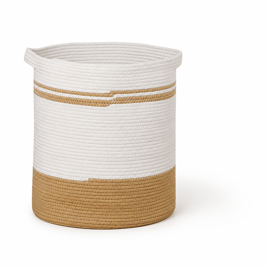 Women's Modern Striped Cotton Storage Basket