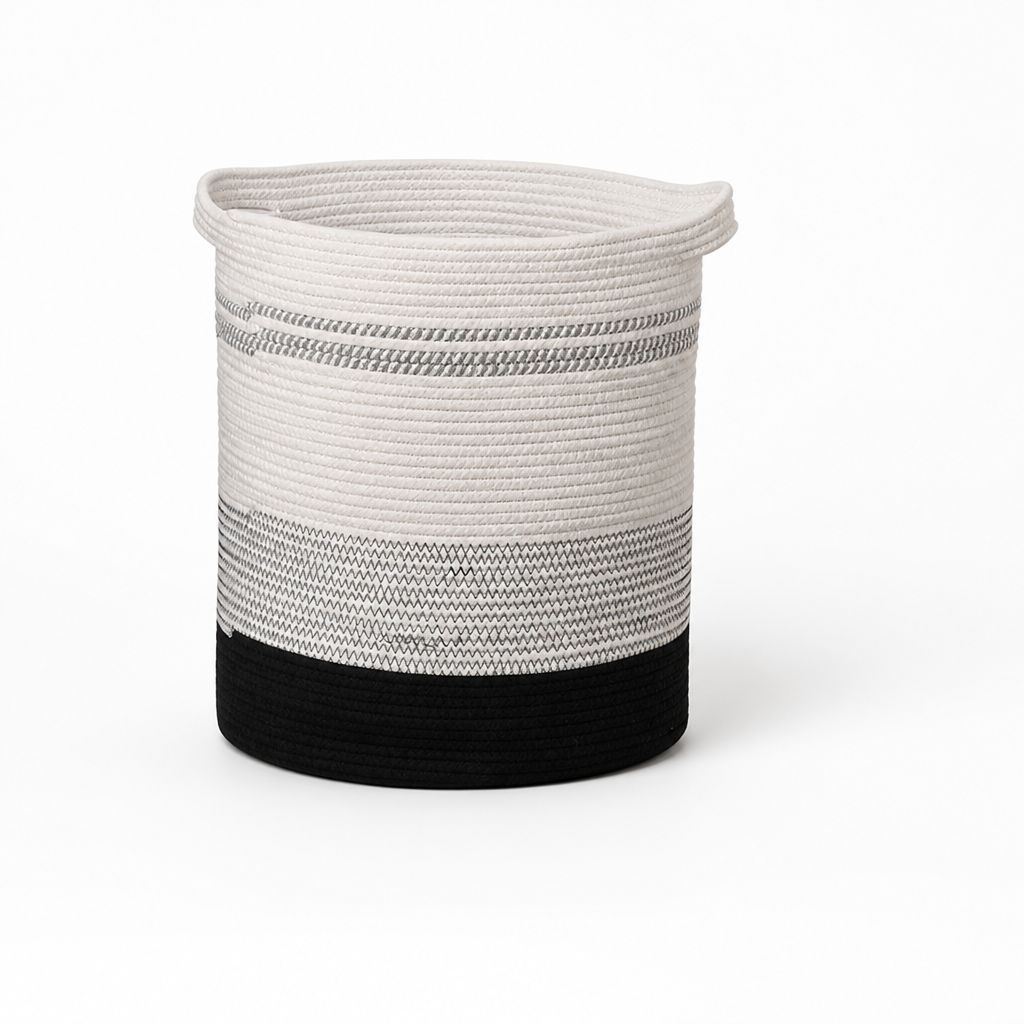 Women's Modern Striped Cotton Storage Basket