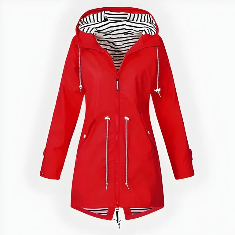 Women's Rain Jacket Long Hooded Waterproof & Breathable