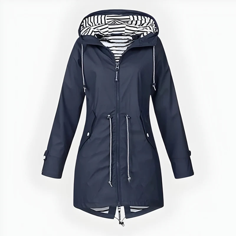 Women's Rain Jacket Long Hooded Waterproof & Breathable