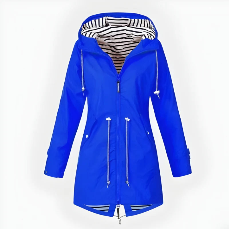 Women's Rain Jacket Long Hooded Waterproof & Breathable