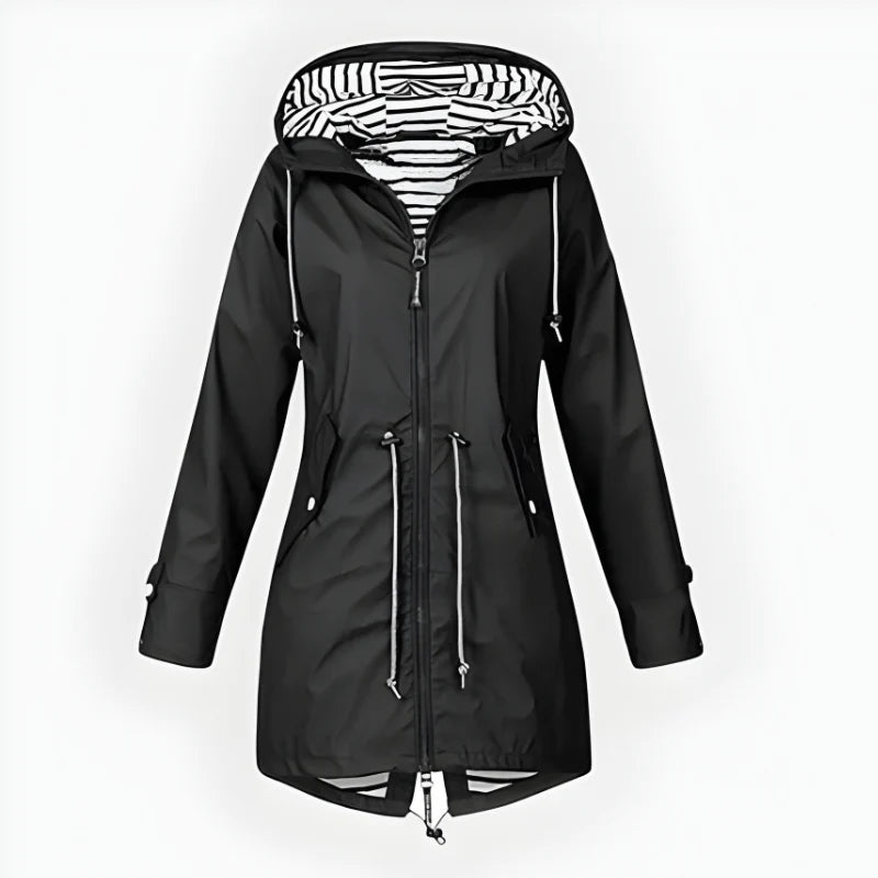 Women's Rain Jacket Long Hooded Waterproof & Breathable