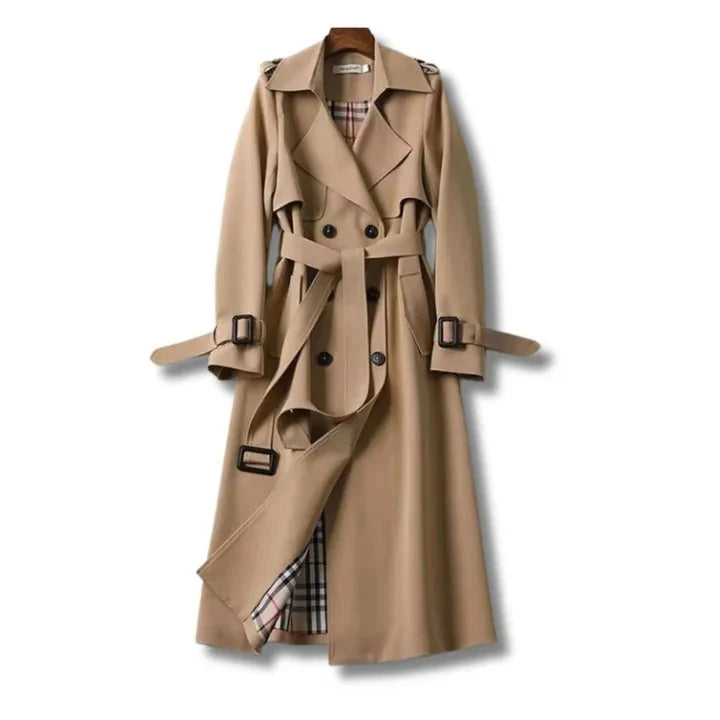 Women's Trench Coat Water-Repellent Belted Adjustable Waist & Cuffs