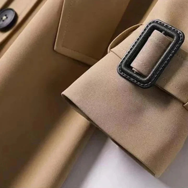 Women's Trench Coat Water-Repellent Belted Adjustable Waist & Cuffs