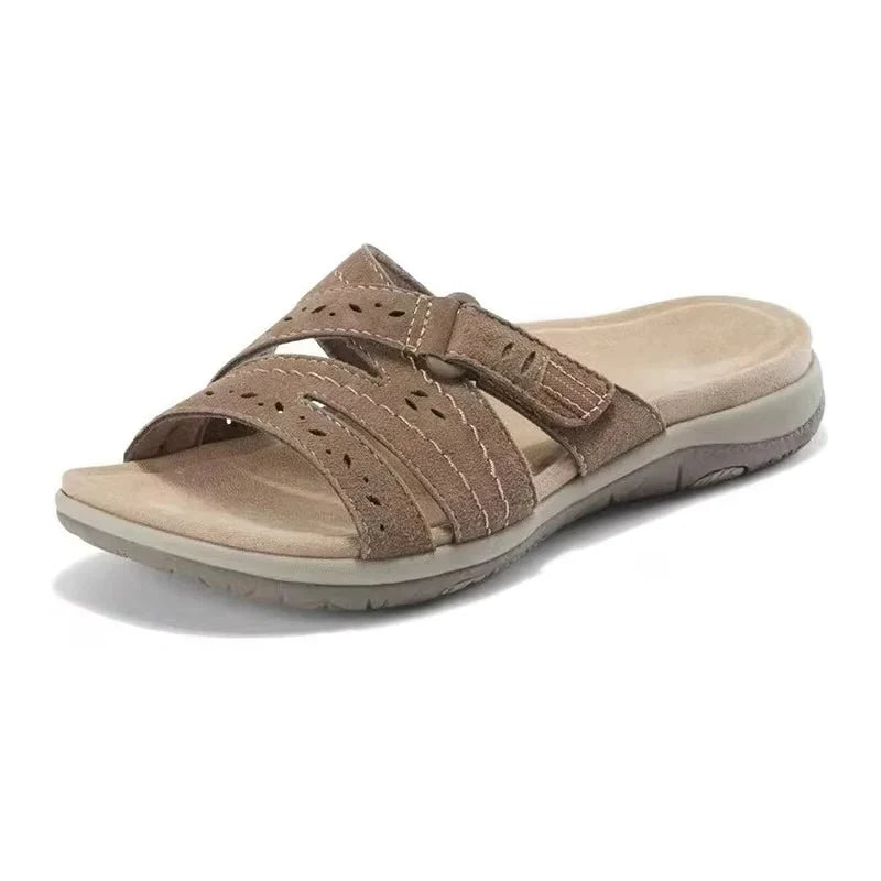 Women's Walking Sandals Breathable Hollow-Out Cushioned Insole Adjustable Strap