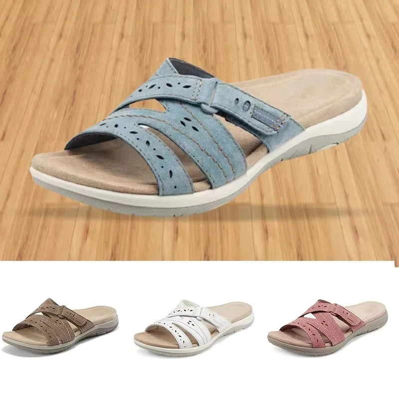 Women's Walking Sandals Breathable Hollow-Out Cushioned Insole Adjustable Strap