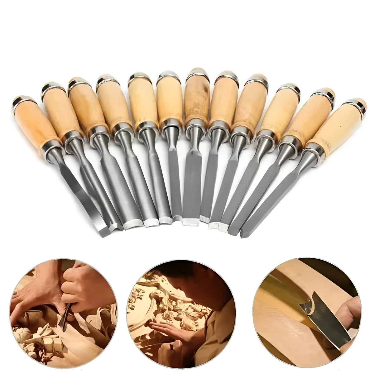 Wood Carving Tool Set 12-Piece Knives & Chisels