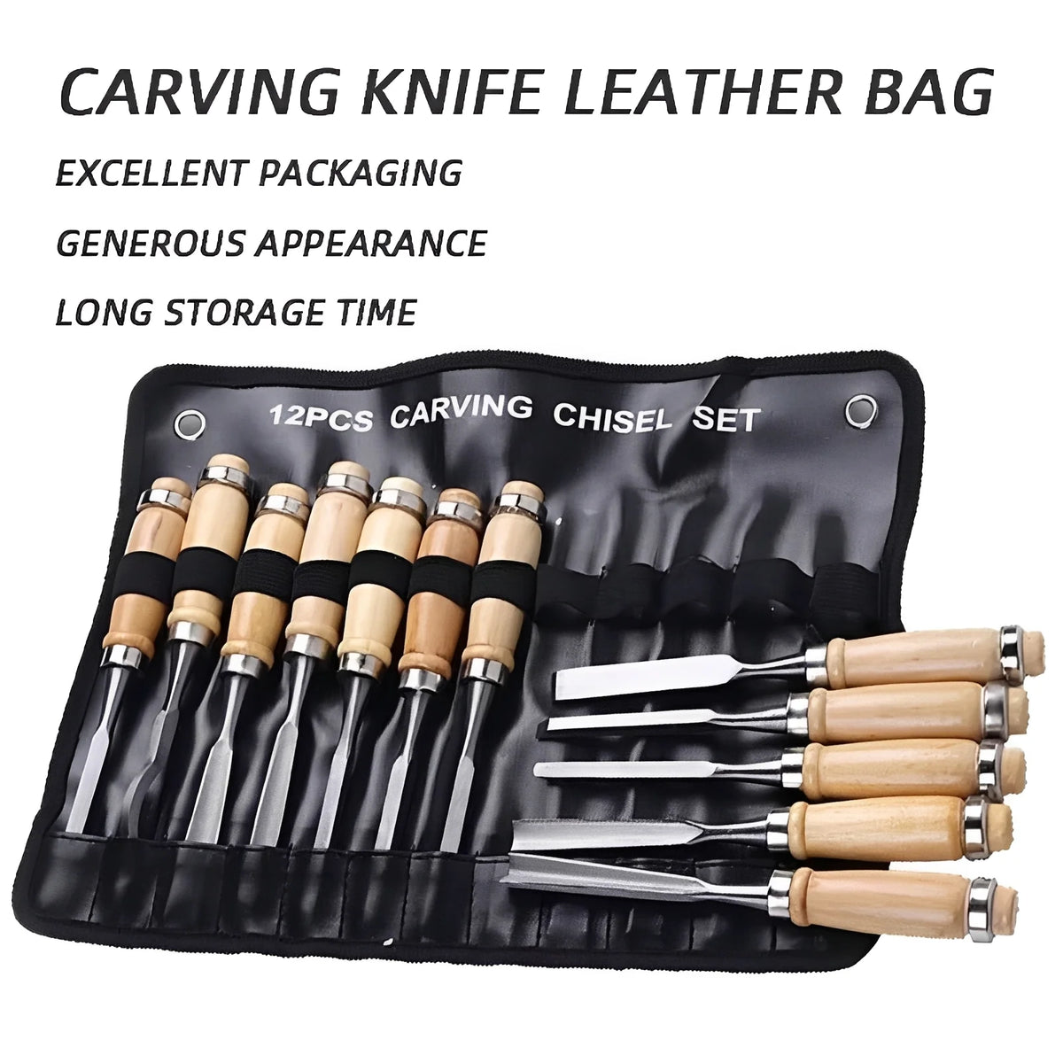 Wood Carving Tool Set 12-Piece Knives & Chisels