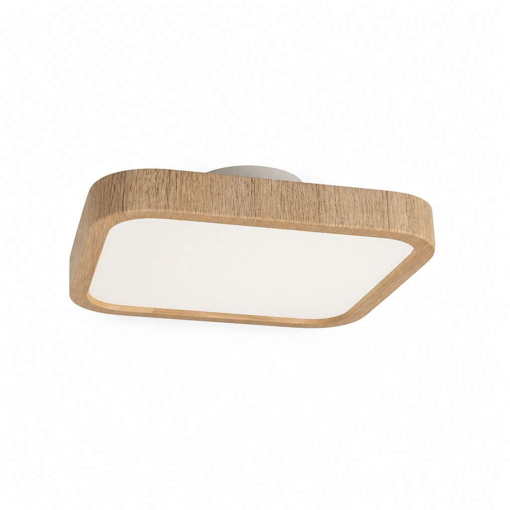 Wood-Effect Accents and Subtle Warm Glow Ceiling Lamp