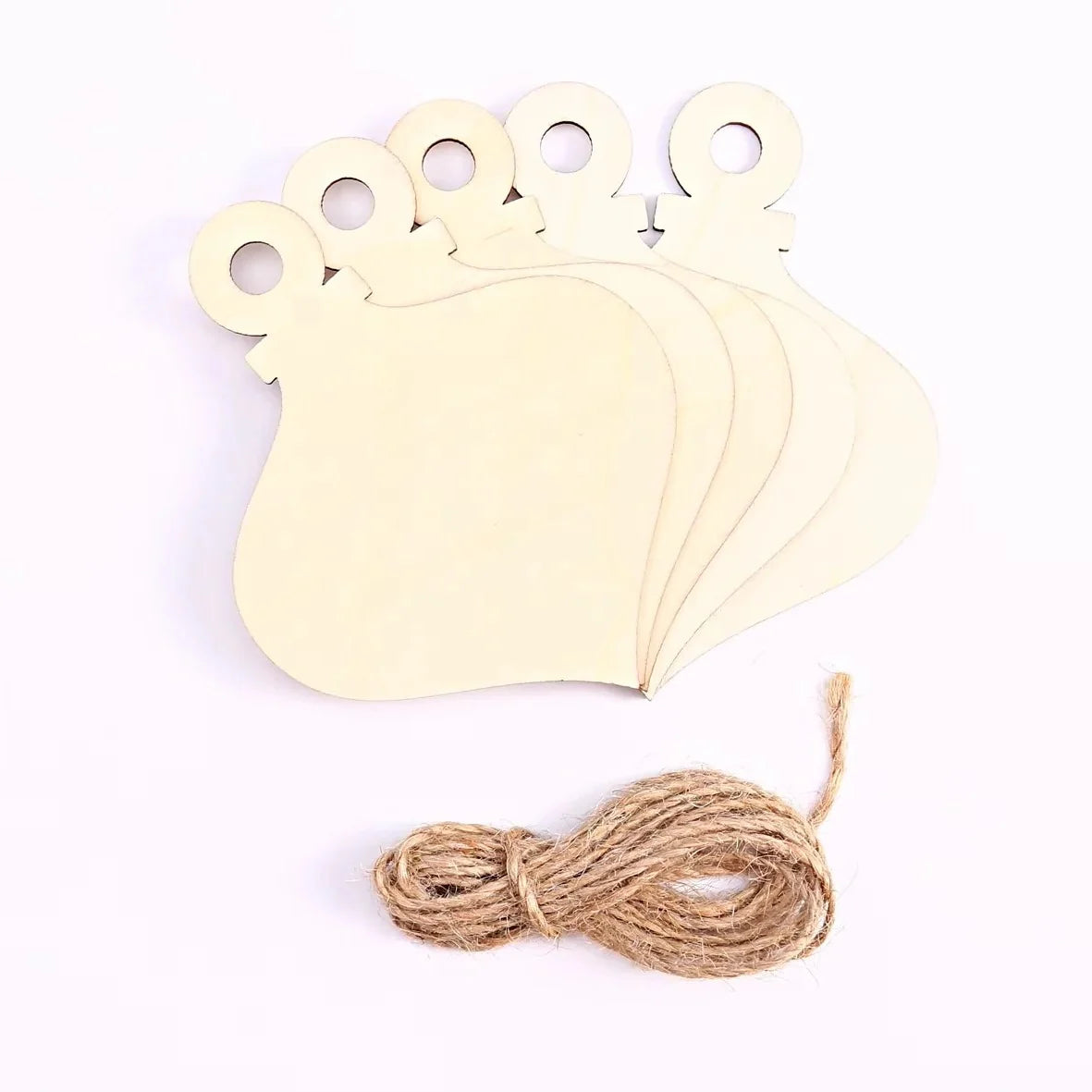 Wooden Heart Ornaments Smooth Unfinished Pre-Drilled Pack of 10
