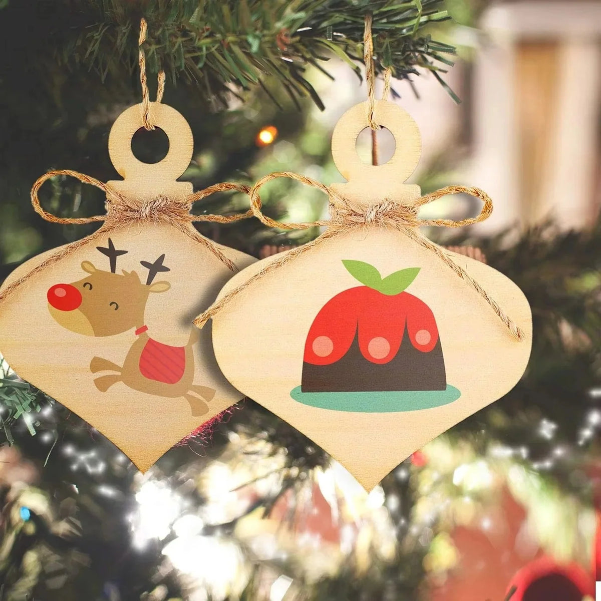 Wooden Heart Ornaments Smooth Unfinished Pre-Drilled Pack of 10