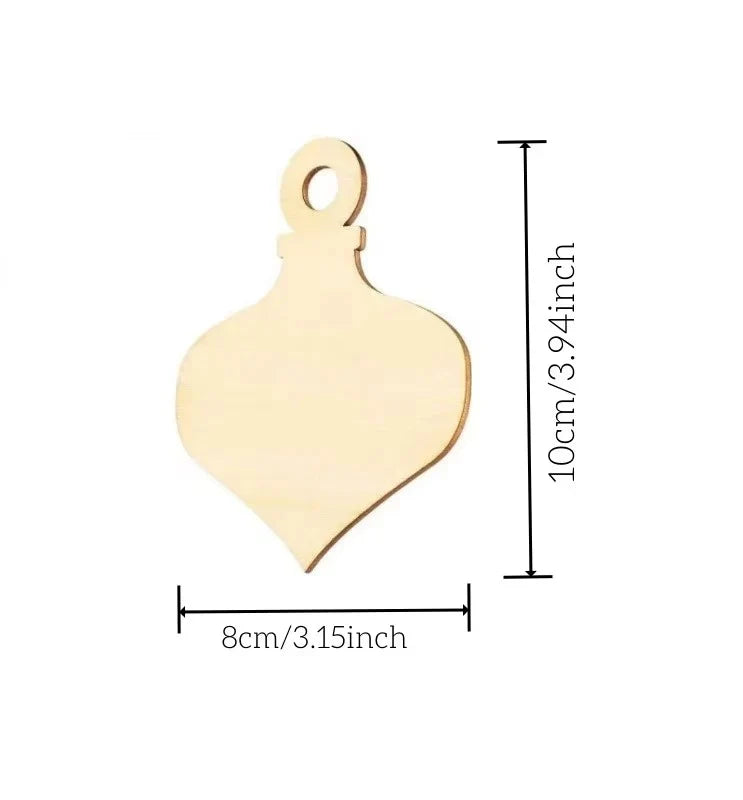 Wooden Heart Ornaments Smooth Unfinished Pre-Drilled Pack of 10