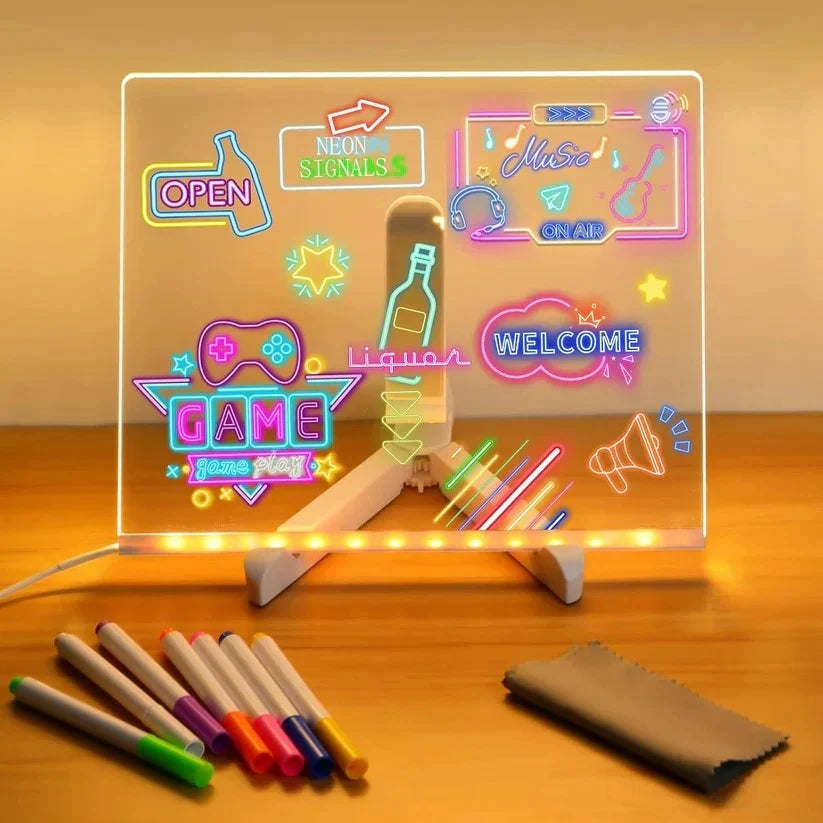 Writing Board LED USB Powered Includes 7 Markers & Cloth