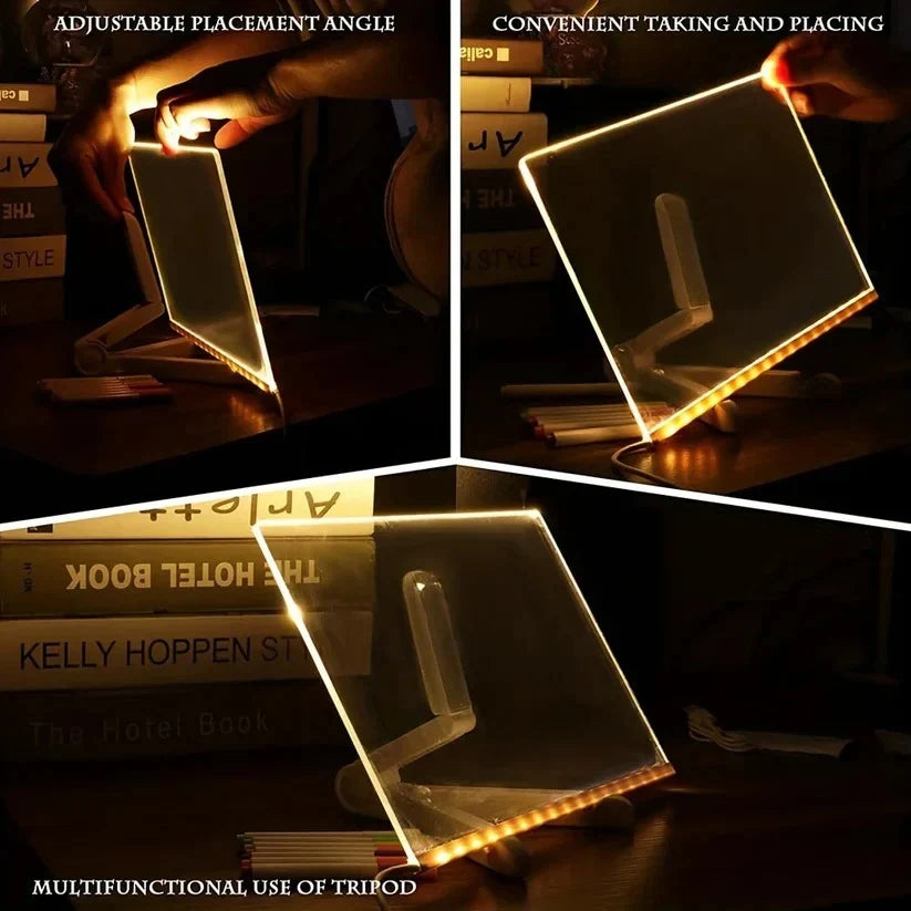 Writing Board LED USB Powered Includes 7 Markers & Cloth